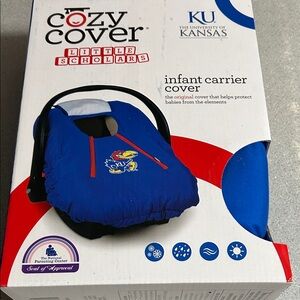 Kansas Jay Hawks - Infant Carrier Cover - Blue w/Red